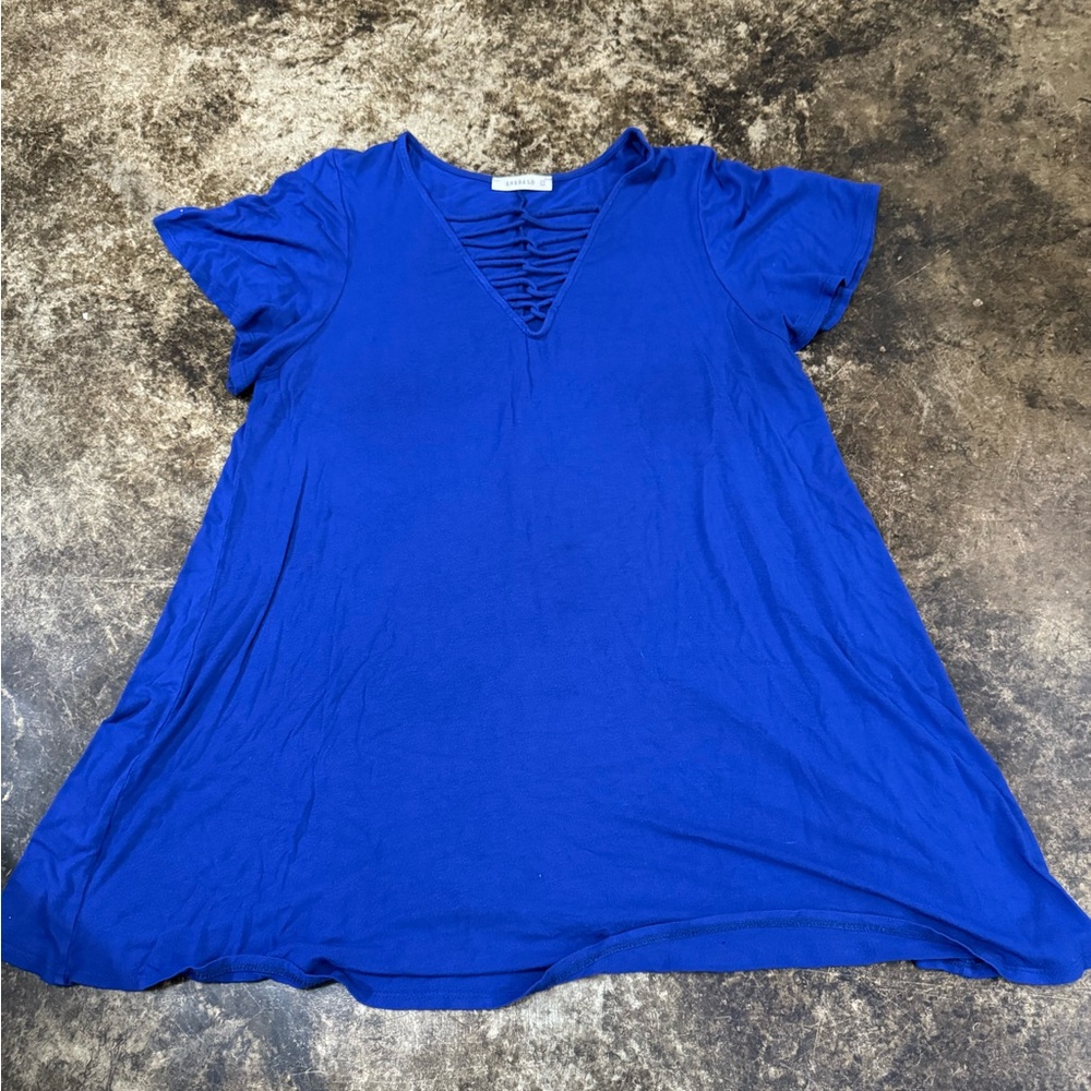 Emerald Royal Blue Short Sleeve Top